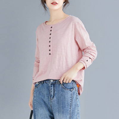 Bluza casual de dama cu nasturi in negru, alb, albastru, maro si roz