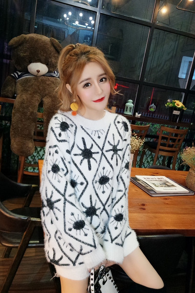 Pulover de dama lung gros in doua culori