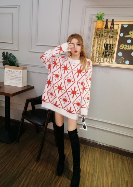 Pulover de dama lung gros in doua culori