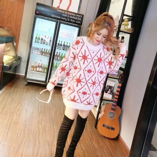 Pulover de dama lung gros in doua culori