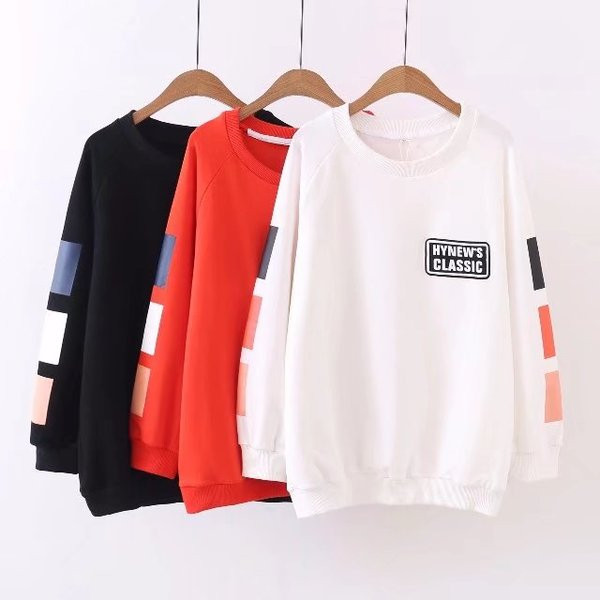 Γυναικείο Casual πουλόβερ  με O-Neckσε κόκκινο, λευκό και μαύρο χρώμα