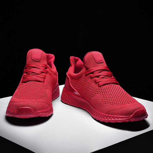 Casual αντρικά παπούτσια με κορδόνια σε γκρι, λευκό, μαύρο και κόκκινο χρώμα