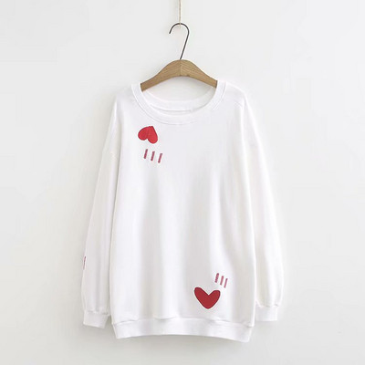 Pulover casual de dama cu maneci lungi in roz, alb si negru