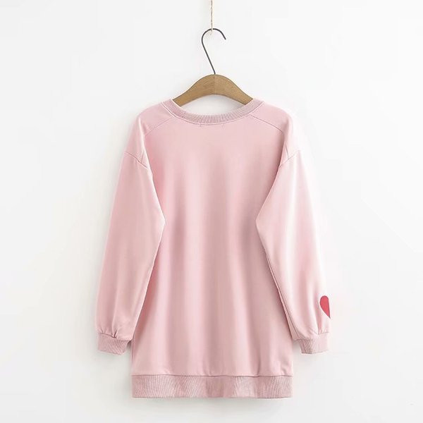 Pulover casual de dama cu maneci lungi in roz, alb si negru