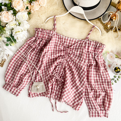 Γυναικείο καρό πουκάμισο με γυμνούς ώμους σε διάφορα χρώματα