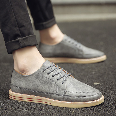 Pantofi moderni pentru barbati din piele ecologica in negru, gri si portocaliu