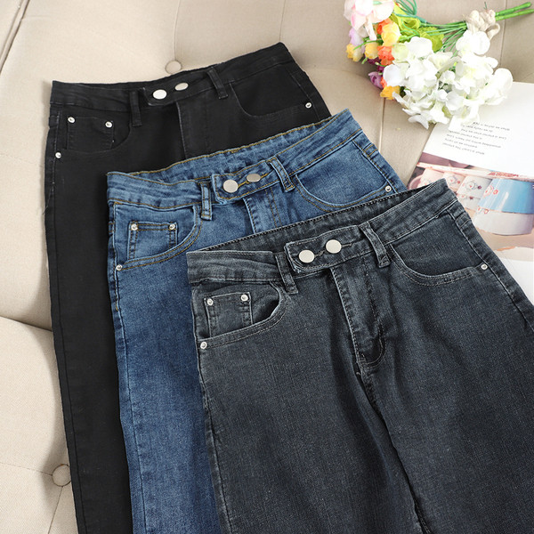 Alkalmi női farmer, gombokkal, három színben