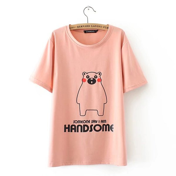 Női alkalmi póló fekete, fehér, rózsaszín és sárga rátéttel