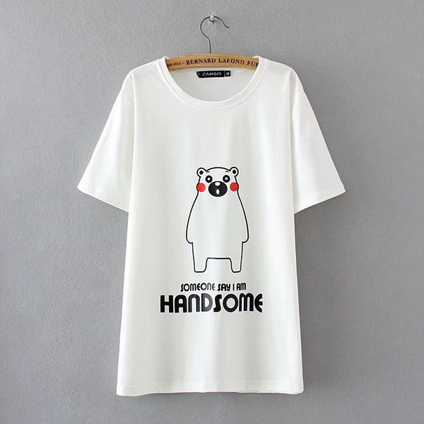 Női alkalmi póló fekete, fehér, rózsaszín és sárga rátéttel