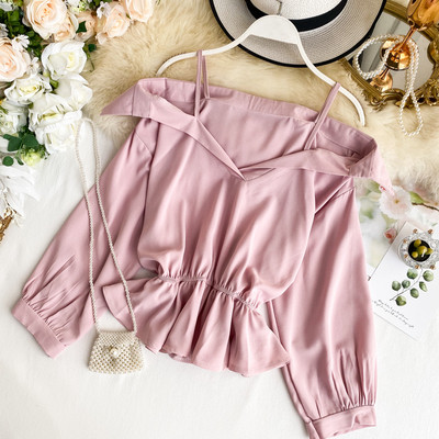 Γυναικεία πουκάμισα με ιμάντες ώμου και λαιμόκοψη σε διάφορα χρώματα