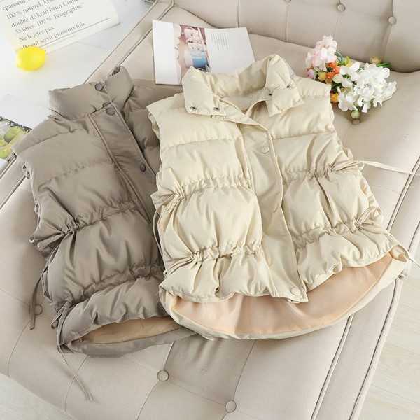 Női alkalmi mellény cipzárral és gombokkal, három színben