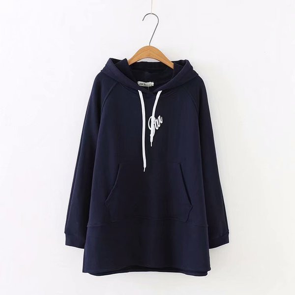 Női alkalmi pulóver kapucnival és zsebbel fekete, kék és piros színben