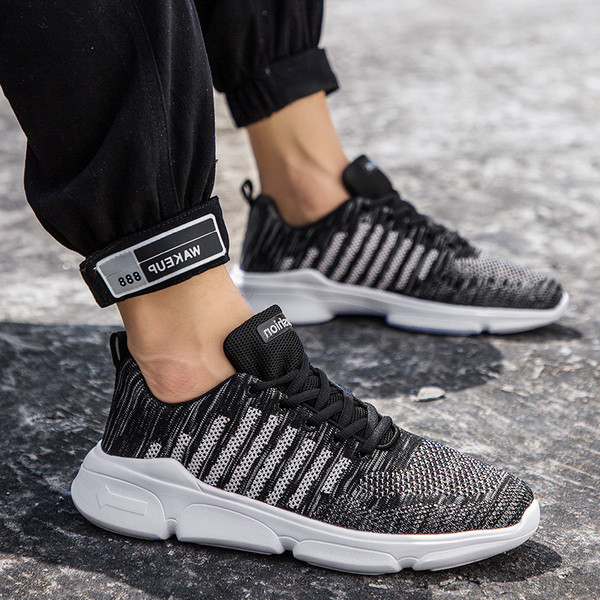 Casual ανδρικά αθλιτικά παπούτσια με κορδόνια σε μπλε, κόκκινο και μαύρο χρώμα