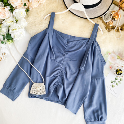 Γυναικείο πουκάμισο με ιμάντες και γυμνά ώμους σε διάφορα χρώματα