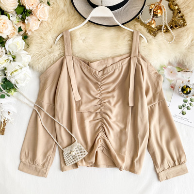 Γυναικείο πουκάμισο με ιμάντες και γυμνά ώμους σε διάφορα χρώματα