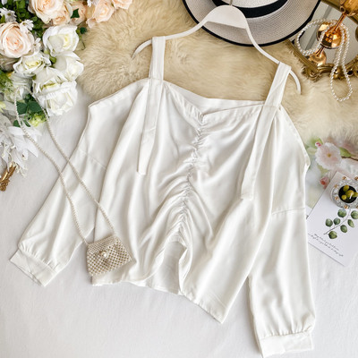 Γυναικείο πουκάμισο με ιμάντες και γυμνά ώμους σε διάφορα χρώματα