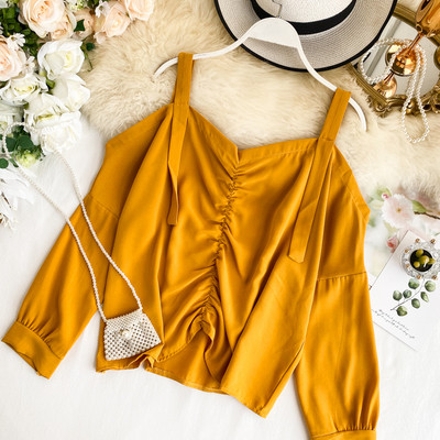 Γυναικείο πουκάμισο με ιμάντες και γυμνά ώμους σε διάφορα χρώματα