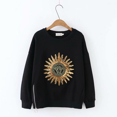 Alkalmi női blúz, hosszú ujjú, rátéttel, fehér és fekete színben