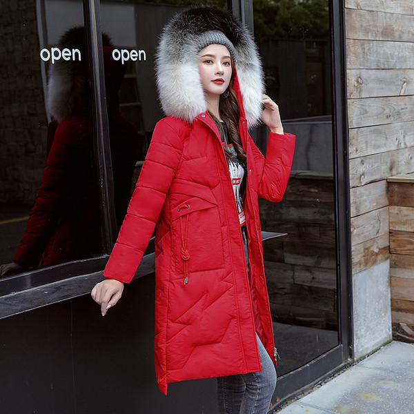 Geaca lunga de dama model NOU cu gluga si puf in culori irizate - mai multe culori