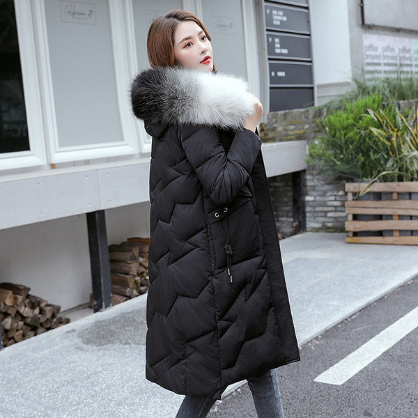 Geaca lunga de dama model NOU cu gluga si puf in culori irizate - mai multe culori