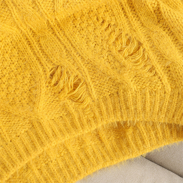 Γυναικείο πουλόβερ με μακρύ μανίκι σε Πράσινο, Κίτρινο, Μπλε και Άσπρο χρώμα