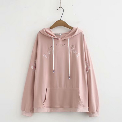 Női alkalmi pulóver kapucnival és zsebbel rózsaszín, fehér és fekete színben