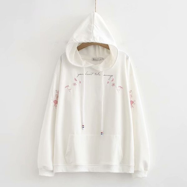 Női alkalmi pulóver kapucnival és zsebbel rózsaszín, fehér és fekete színben