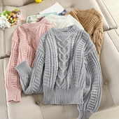 Női alkalmi pulóver négy színben, ovális nyakkivágással