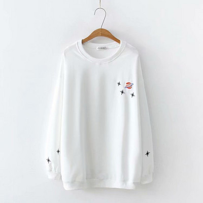 Női alkalmi blúz O-nyakú és hosszú ujjú fehér és fekete színben