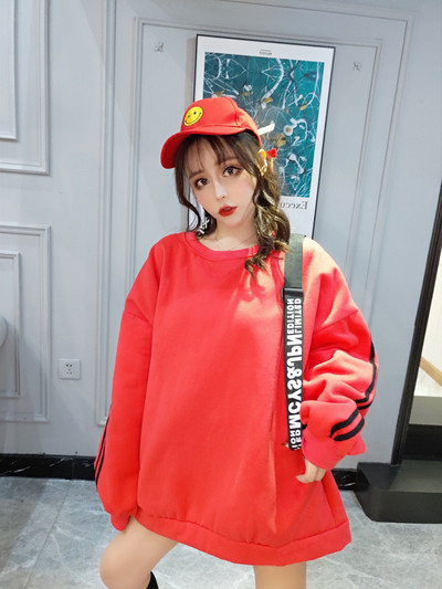 Μακρύ και φαρδύ γυναικείο φούτερ  σε τρία χρώματα