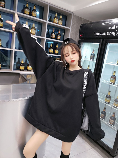 Μακρύ και φαρδύ γυναικείο φούτερ  σε τρία χρώματα