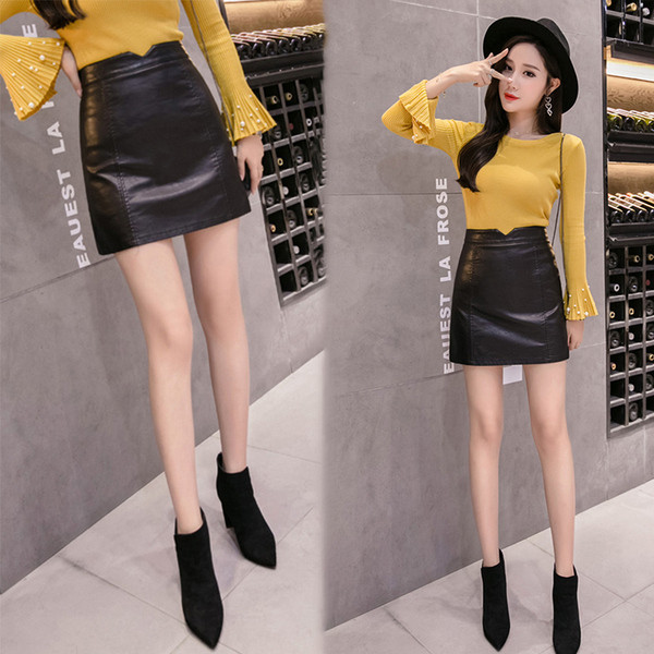 Új modell női szoknya eko bőrből fekete színben