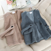 Modern női mellény zsebbel és övvel, négy színben