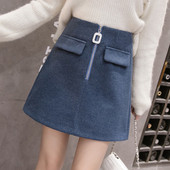 Fusta scurta de dama model nou cu fermoar in mai multe culori