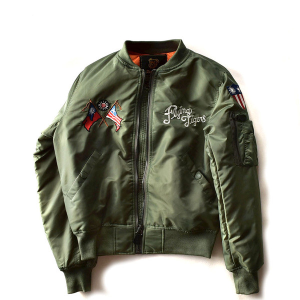 Jachetă modernă pentru bărbați cu broderie și embleme în negru și verde