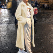 Palton lung de zi cu zi de damă de culoare bej