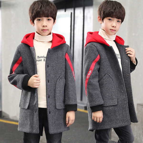 Palton modern pentru copii cu glugă și buzunare