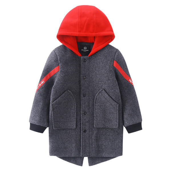Palton modern pentru copii cu glugă și buzunare