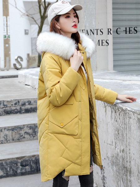 Modern női téli kabát pehellyel több színben