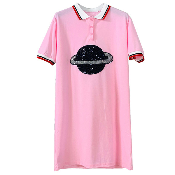 Casual γυναικείο φόρεμα  με κοντό μανίκι και κομψή εφαρμογή