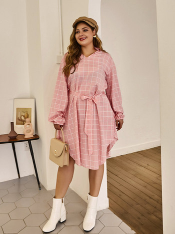 Rochie casual de dama cu cravate si guler clasic in roz