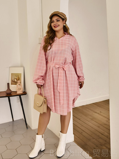 Rochie casual de dama cu cravate si guler clasic in roz