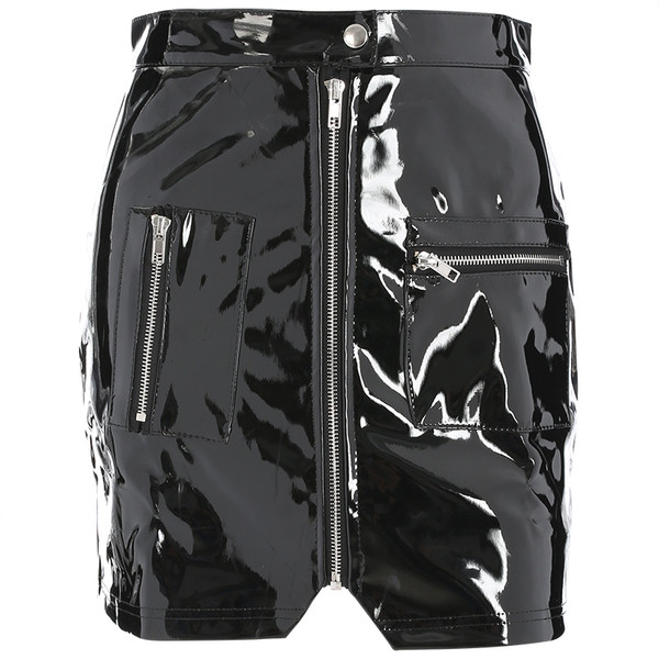 Γυναικεία φούστα με φερμουάρ σε τρία χρώματα