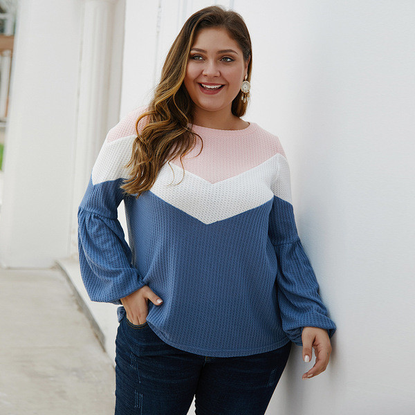 Modern női pulóver széles ujjú, O-nyakú