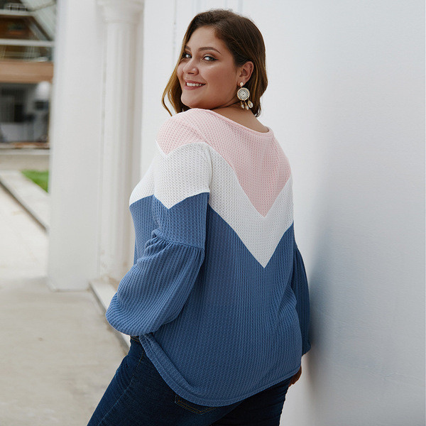 Modern női pulóver széles ujjú, O-nyakú