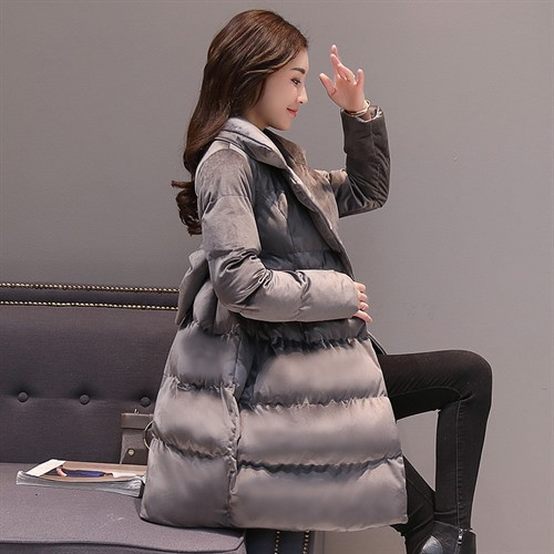 HIT modern női bársony kabát, hátul szalaggal több színben