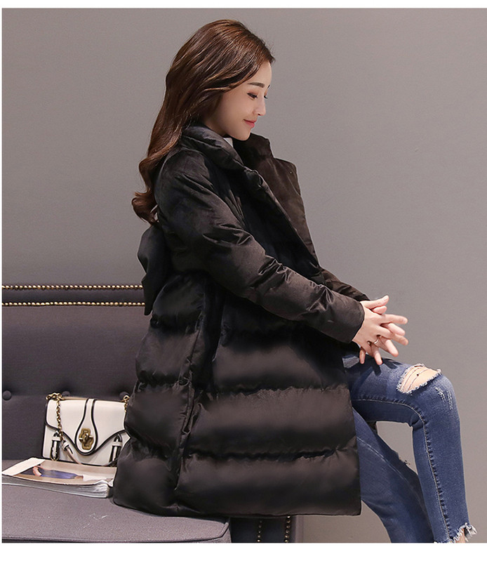 HIT modern női bársony kabát, hátul szalaggal több színben