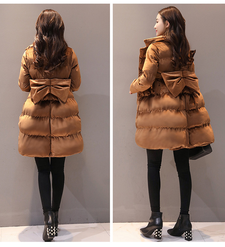 HIT modern női bársony kabát, hátul szalaggal több színben