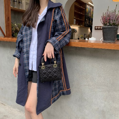 Μακρύ γυναικείο καρό παλτό 