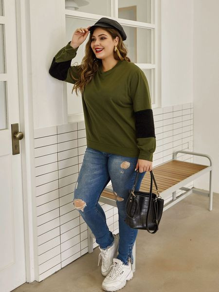 Casual γυναικείο πουλόβερ σε πράσινο χρώμα